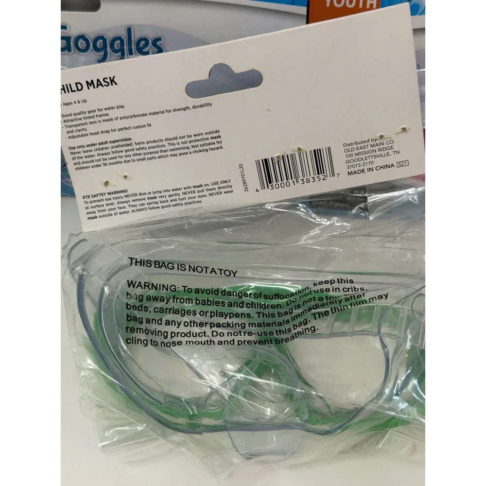 Swimgear Youth Cool Goggles and Child‎ Swim Mask Set 3 Pack Green Pink White